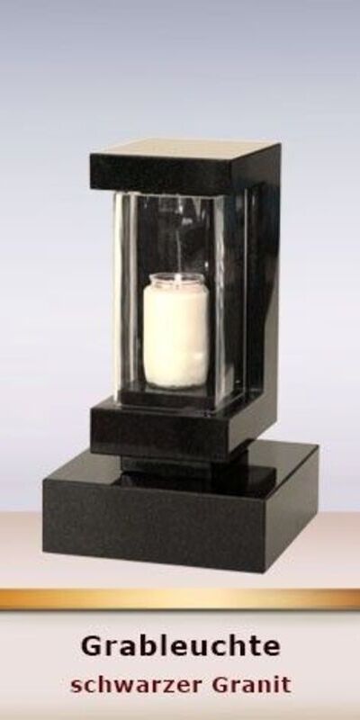 Grableuchte - Schwarzer Granit