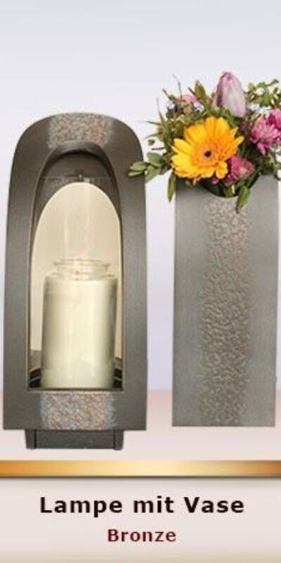Lampe mit Vase - Bronze