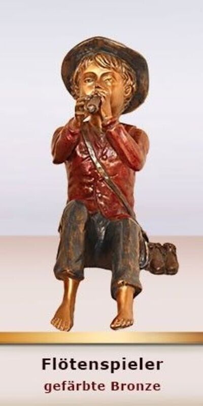 Flötenspieler - gefärbte Bronze